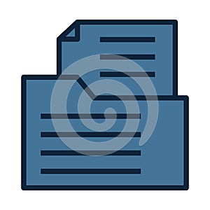 Folder line isolated vector icon can be easily modified and edit