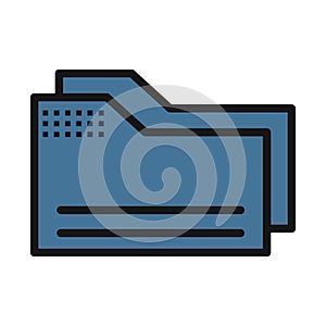 Folder line isolated vector icon can be easily modified and edit