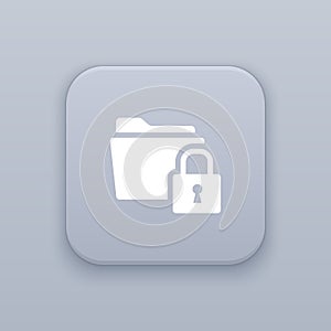 Folder, Lock button, best vector on a gray background, EPS 10