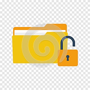 Folder lock icon flat style