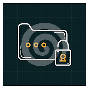 folder lock icon. Vector illustration decorative design
