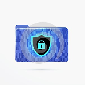 Folder Lock vector icon. Privacy data protection, Digital Security and encryption tools to protect confidential and