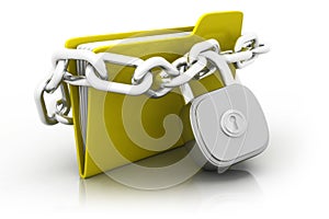 Folder locked by chains