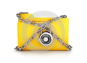 Folder locked with chains