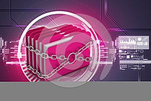 Folder locked by chains