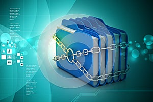 Folder locked by chains