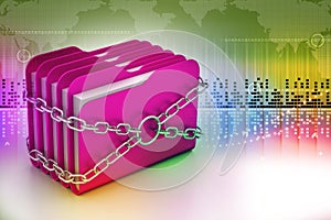 Folder locked by chains