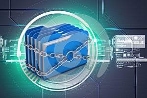 Folder locked by chains