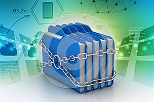 Folder locked by chains