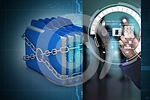 Folder locked by chains