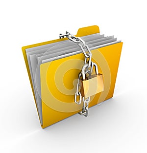 Folder locked by chains