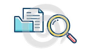 Folder with Magnifying Glass Icon - Directory Search, vector design Generative AI