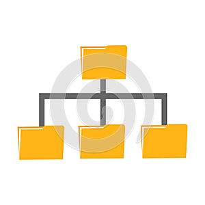 Folder management. Folder sharing data or file backup concept