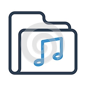 Folder musicl line icon