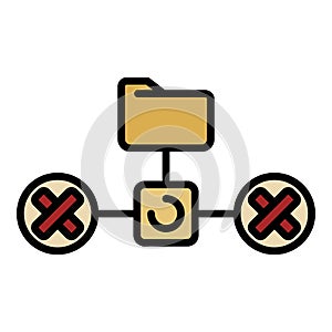 Folder network firewall icon color outline vector