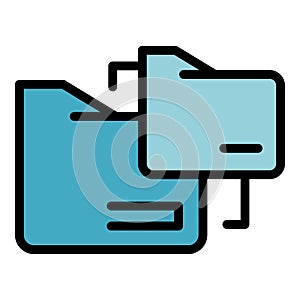 Folder network remote access icon color outline vector