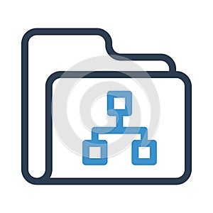 Folder networking Line icon