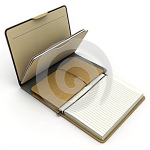Folder notebook 3D illustration isolated on white background