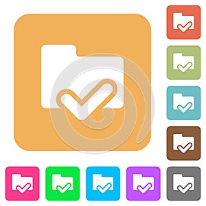 Folder ok rounded square flat icons
