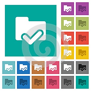 Folder ok square flat multi colored icons
