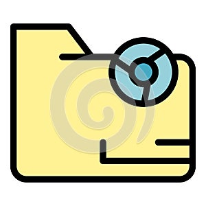 Folder operating system icon color outline vector
