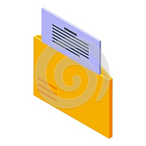 Folder operating system icon, isometric style