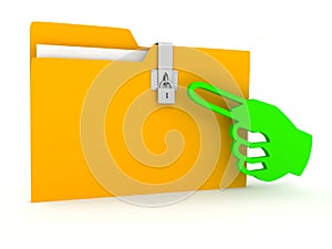 Folder over white background