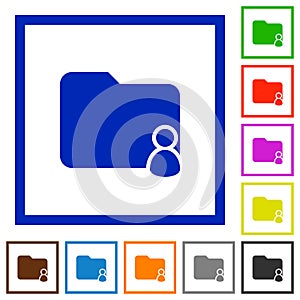 Folder owner framed flat icons