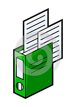 Folder for paper icon in isometry. Image for website, app, logo, UI design.