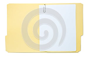 Folder with Paperwork Isolated on White