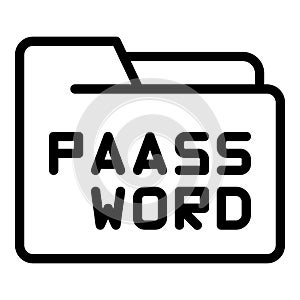 Folder password icon outline vector. Code step