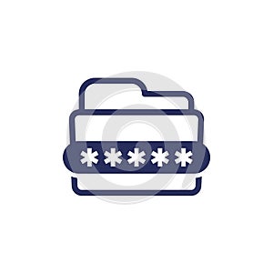 folder with a password icon, vector