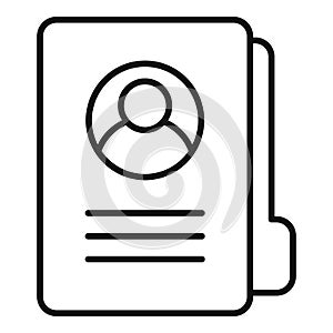 Folder personal traits icon, outline style