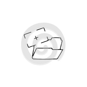 Folder with photo files thin line icon. photo files thin line icon