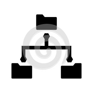 Folder, plurality icon. Black vector graphics photo