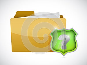 Folder and question mark shield illustration