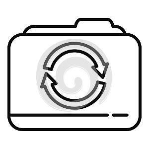 Folder recovery icon outline vector. Document data