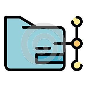 Folder remote access icon color outline vector
