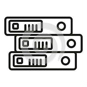 Folder report stack icon outline vector. Finance file