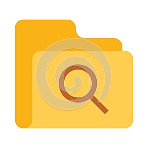 Folder search vector flat icon