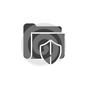 Folder with security shield vector icon