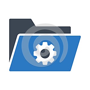 Folder setting glyph color vector icon