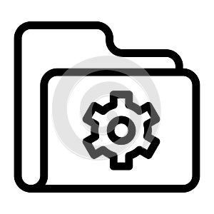 Folder setting line VECTOR icon