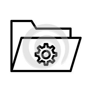Folder setting thin line vector icon