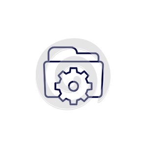 folder settings line icon on white