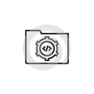 Folder settings outline icon