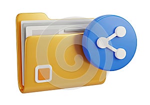 Folder with share icon symbol