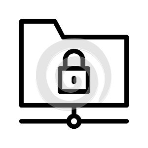 Folder share lock line icon