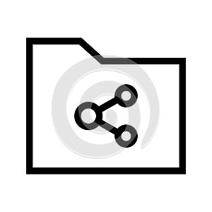Folder sharing vector line icon