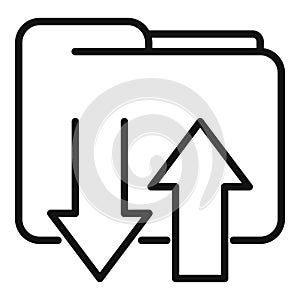Folder storage icon outline vector. Backup data